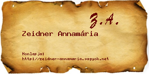 Zeidner Annamária névjegykártya